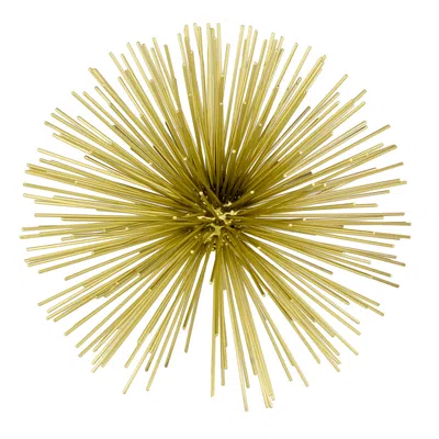 HOMEZIA 10" ANTIQUE GOLD FINISH LARGE URCHIN SPHERE