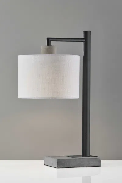 HOMEZIA 23" GRAY METAL NOVELTY TABLE LAMP WITH WHITE EMPIRE SHADE