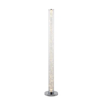 HOMEZIA 49" STEEL LED COLUMN FLOOR LAMP WITH CLEAR DRUM SHADE