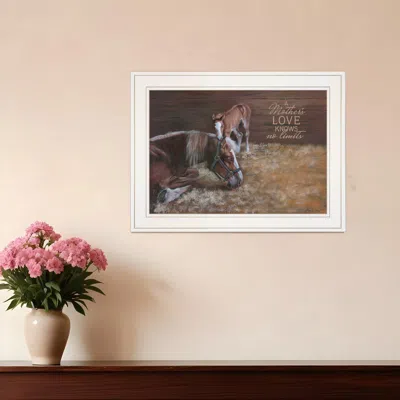 HOMEZIA A MOTHER LOVE HORSES 1 WHITE FRAMED PRINT WALL ART