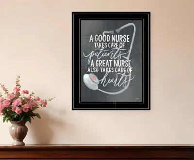 HOMEZIA A NURSES HEART 2 BLACK FRAMED PRINT WALL ART