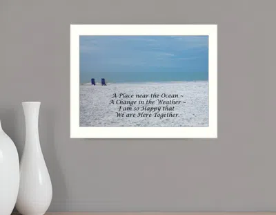 HOMEZIA A PLACE NEAR THE OCEAN WHITE FRAMED PRINT WALL ART
