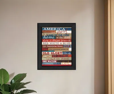 HOMEZIA AMERICA PROUD 1 BLACK FRAMED PRINT WALL ART