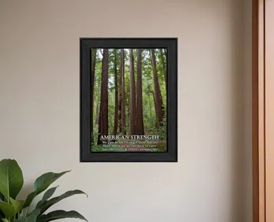 HOMEZIA AMERICAN STRENGTH 1 BLACK FRAMED PRINT WALL ART