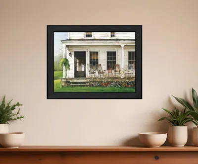 HOMEZIA BACK PORCH GATHERING 1 BLACK FRAMED PRINT WALL ART
