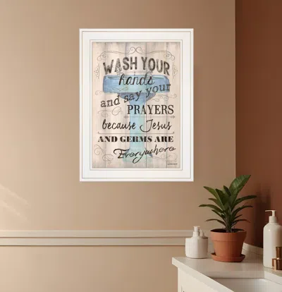HOMEZIA BATHROOM HUMOR 1 WHITE FRAMED PRINT BATHROOM WALL ART