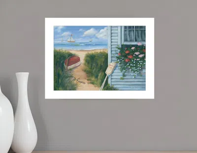 HOMEZIA BEACH COTTAGE 1 WHITE FRAMED PRINT WALL ART