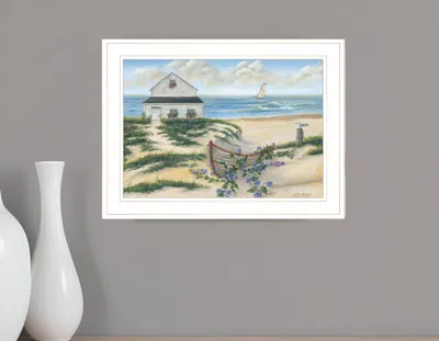 HOMEZIA BEACH COTTAGE II 2 WHITE FRAMED PRINT WALL ART