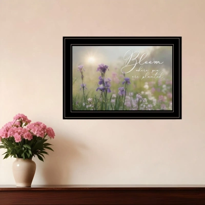 HOMEZIA BLOOM WHERE YOU ARE PLANTED 2 BLACK FRAMED PRINT WALL ART