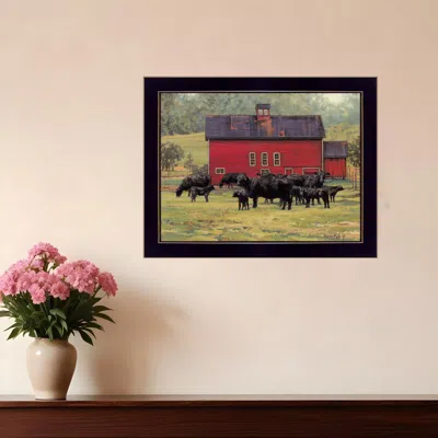 HOMEZIA BY THE RED BARN BLACK FRAMED PRINT WALL ART