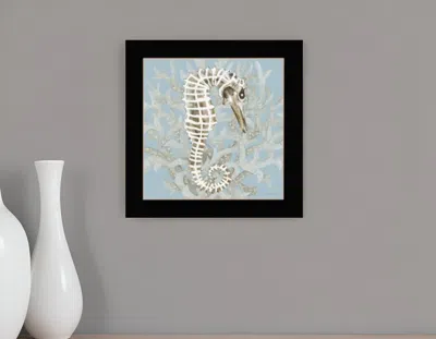 HOMEZIA CORAL SEAHORSE I 1 BLACK FRAMED PRINT WALL ART