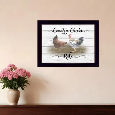 HOMEZIA COUNTRY CHICKS RULE 1 BLACK FRAMED PRINT WALL ART