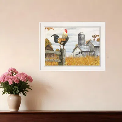 HOMEZIA DOWN ON THE FARM II WHITE FRAMED PRINT WALL ART