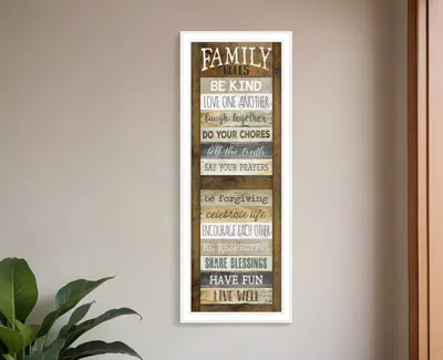 HOMEZIA FAMILY RULES SHUTTER 2 WHITE FRAMED PRINT WALL ART