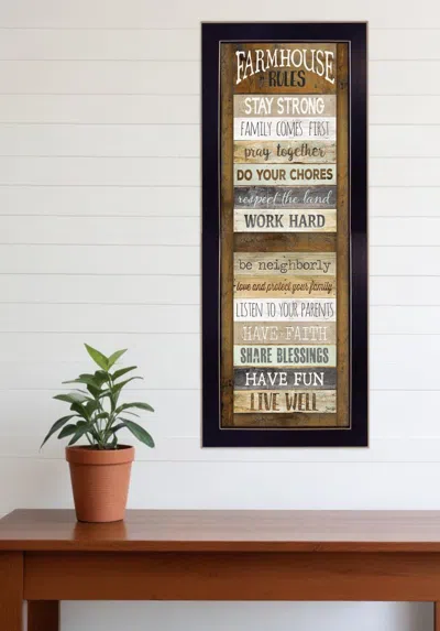 HOMEZIA FARMHOUSE RULES 1 BLACK FRAMED PRINT WALL ART