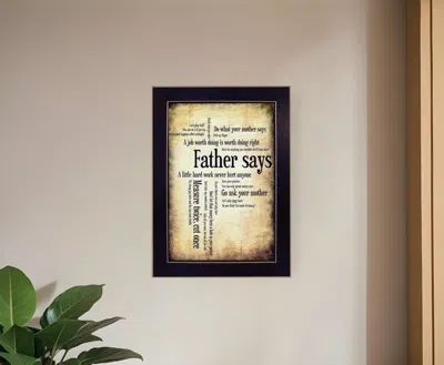 HOMEZIA FATHER SAYS 1 BLACK FRAMED PRINT WALL ART