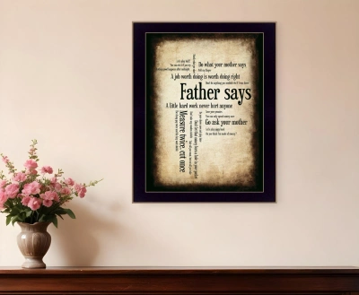 HOMEZIA FATHER SAYS 2 BLACK FRAMED PRINT WALL ART