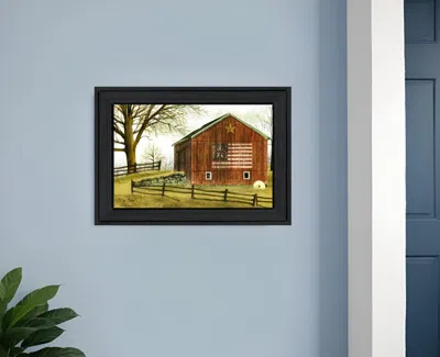 HOMEZIA FLAG BARN 2 BLACK FRAMED PRINT WALL ART