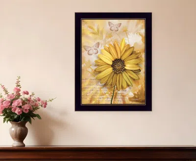 HOMEZIA FLOWERS AND BUTTERFLIES II 1 BLACK FRAMED PRINT WALL ART