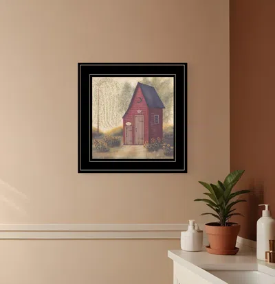 HOMEZIA FOLK ART OUTHOUSE II 2 BLACK FRAMED PRINT BATHROOM WALL ART