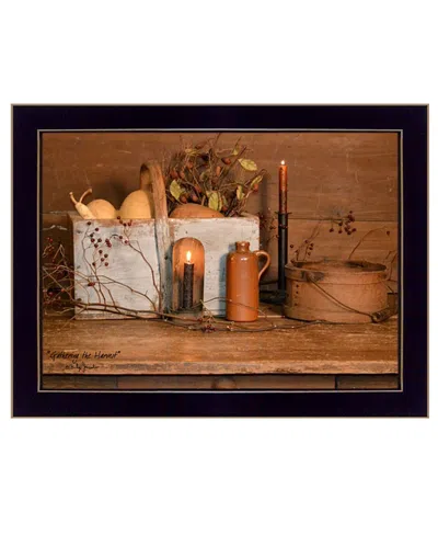 HOMEZIA GATHERING THE HARVEST 1 BLACK FRAMED PRINT KITCHEN WALL ART