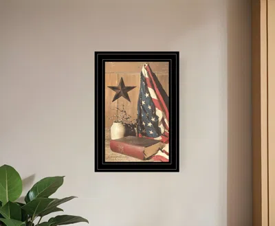 HOMEZIA GOD AND COUNTRY 3 BLACK FRAMED PRINT WALL ART