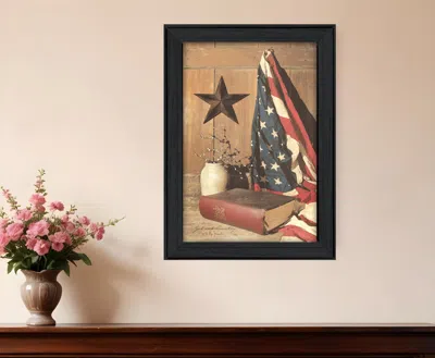 HOMEZIA GOD AND COUNTRY 5 BLACK FRAMED PRINT WALL ART