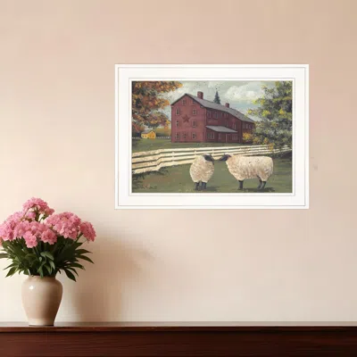 HOMEZIA HANCOCK SHEEP 2 WHITE FRAMED PRINT WALL ART