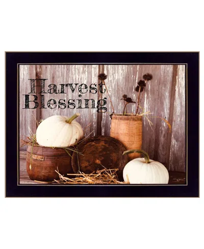 HOMEZIA HARVEST BLESSINGS 3 BLACK FRAMED PRINT KITCHEN WALL ART