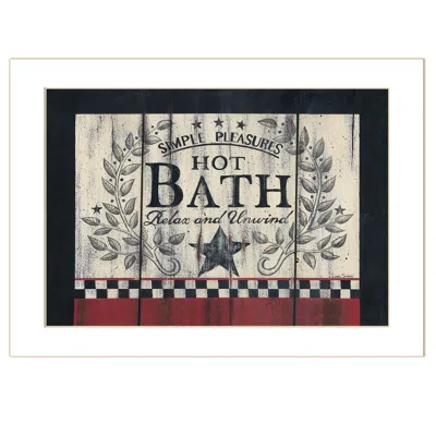 HOMEZIA HOT BATH 1 WHITE FRAMED PRINT BATHROOM WALL ART