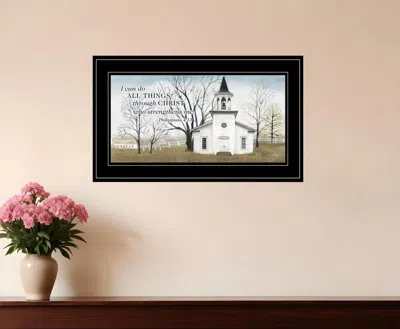HOMEZIA I CAN DO ALL THINGS 4 BLACK FRAMED PRINT WALL ART