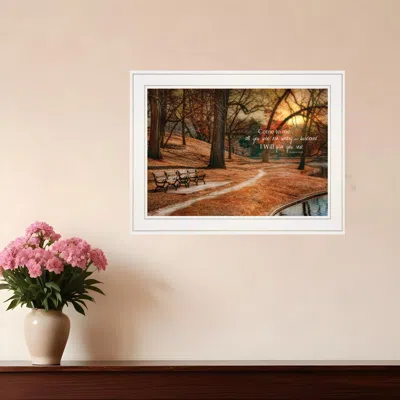 HOMEZIA I WILL GIVE YOU REST 1 WHITE FRAMED PRINT WALL ART