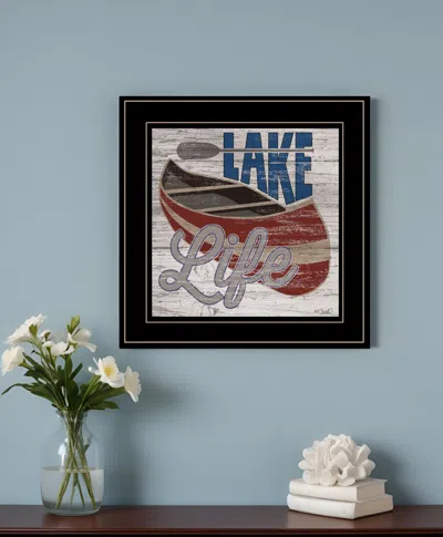 HOMEZIA LAKE LIFE CANOE 3 BLACK FRAMED PRINT WALL ART