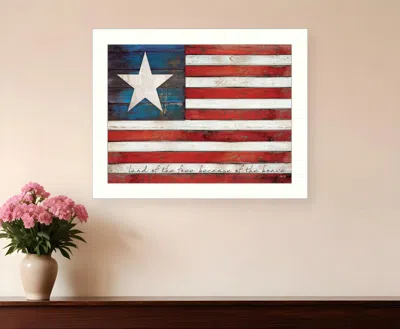 HOMEZIA LAND OF THE FREE WHITE FRAMED PRINT WALL ART