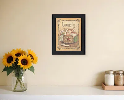 HOMEZIA LAUNDRY 1 BLACK PICTURE FRAME PRINT BATHROOM WALL ART