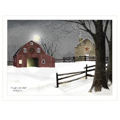 HOMEZIA LIGHT IN THE STABLE 3 WHITE FRAMED PRINT WALL ART