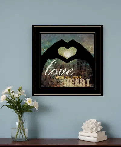 HOMEZIA LOVE WITH ALL YOUR HEART 5 BLACK FRAMED PRINT WALL ART