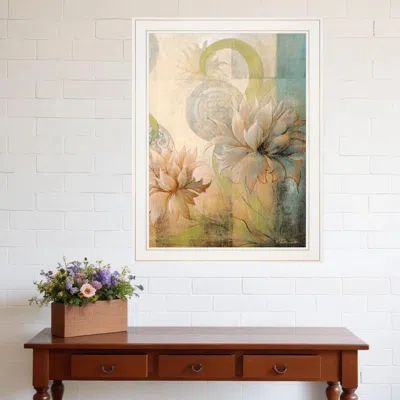 HOMEZIA MEANDERING FLOWERS II 1 WHITE FRAMED PRINT WALL ART
