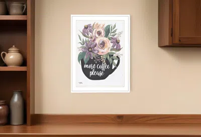 HOMEZIA MORE COFFEE PLEASE 1 WHITE FRAMED PRINT KITCHEN WALL ART