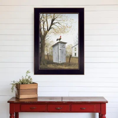 HOMEZIA MORNING COMMUTE OUTHOUSE BLACK FRAMED PRINT WALL ART