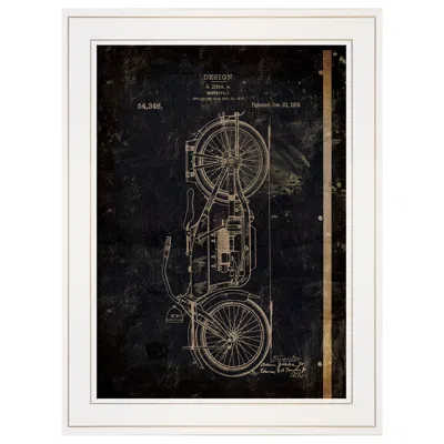 HOMEZIA MOTOR BIKE PATENT I 1 WHITE FRAMED PRINT WALL ART