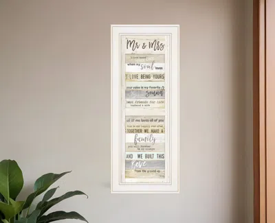 HOMEZIA MR AND MRS 2 WHITE FRAMED PRINT WALL ART