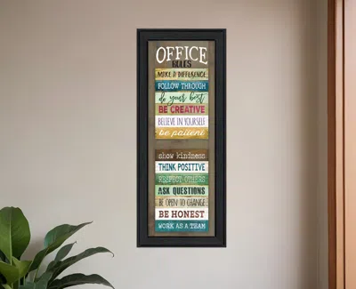 HOMEZIA OFFICE RULES 5 BLACK FRAMED PRINT WALL ART