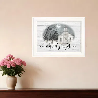 HOMEZIA OH HOLY NIGHT 2 WHITE FRAMED PRINT WALL ART