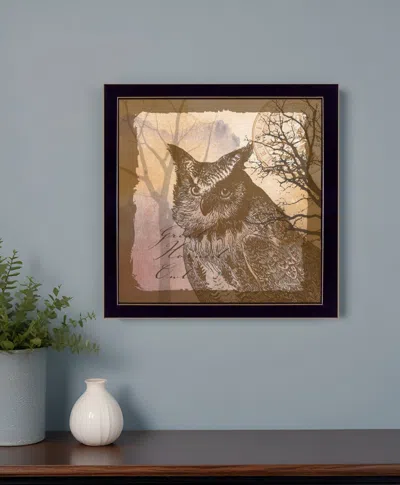 HOMEZIA OWL 2 BLACK FRAMED PRINT WALL ART