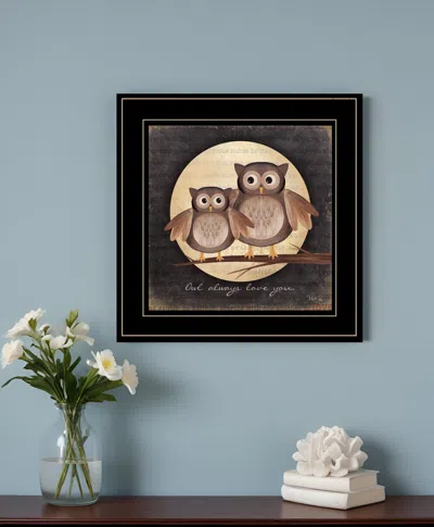 HOMEZIA OWL ALWAYS LOVE AND NEED YOU 2 BLACK FRAMED PRINT WALL ART