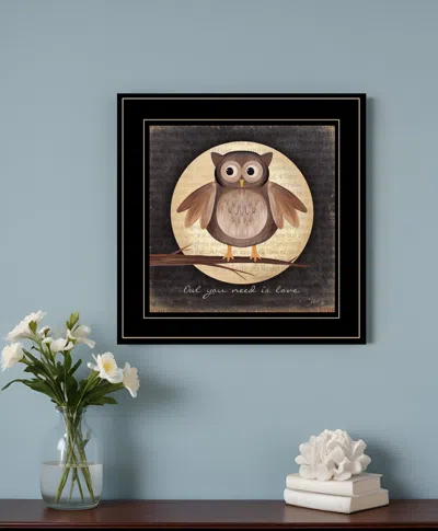 HOMEZIA OWL YOU NEED IS LOVE 2 BLACK FRAMED PRINT WALL ART