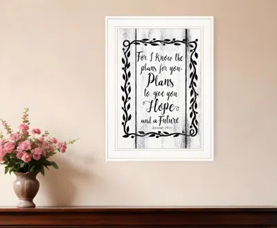 HOMEZIA PLANS TO GIVE YOU HOPE 1 WHITE FRAMED PRINT WALL ART