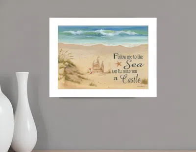 HOMEZIA SAND CASTLE 1 WHITE FRAMED PRINT WALL ART