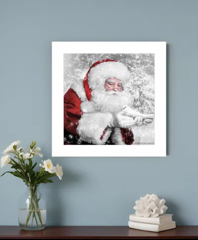 HOMEZIA SANTAS LITTLE FRIENDS 2 WHITE FRAMED PRINT WALL ART